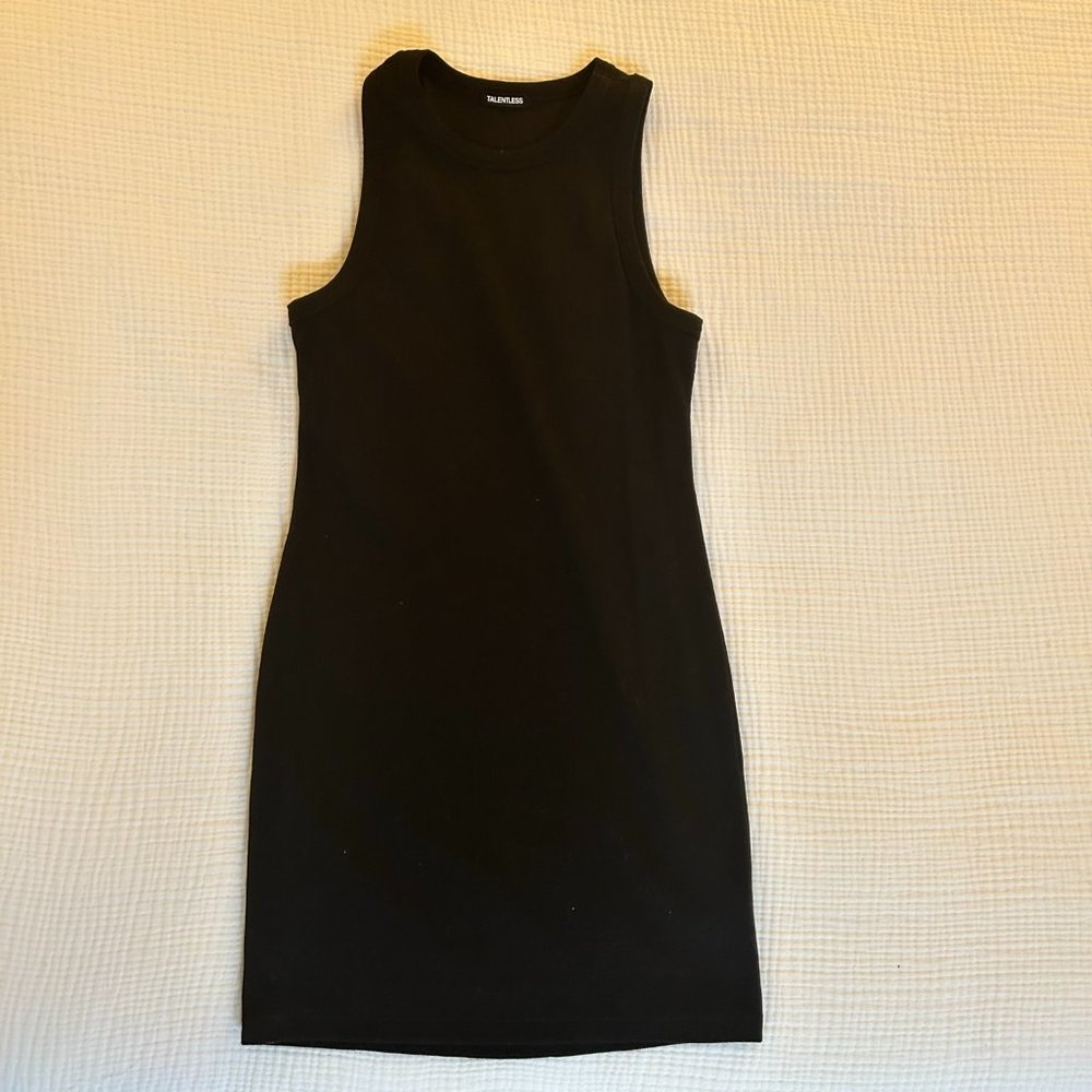 TALENTLESS Rib High-Neck Contour Dress, Black, Small